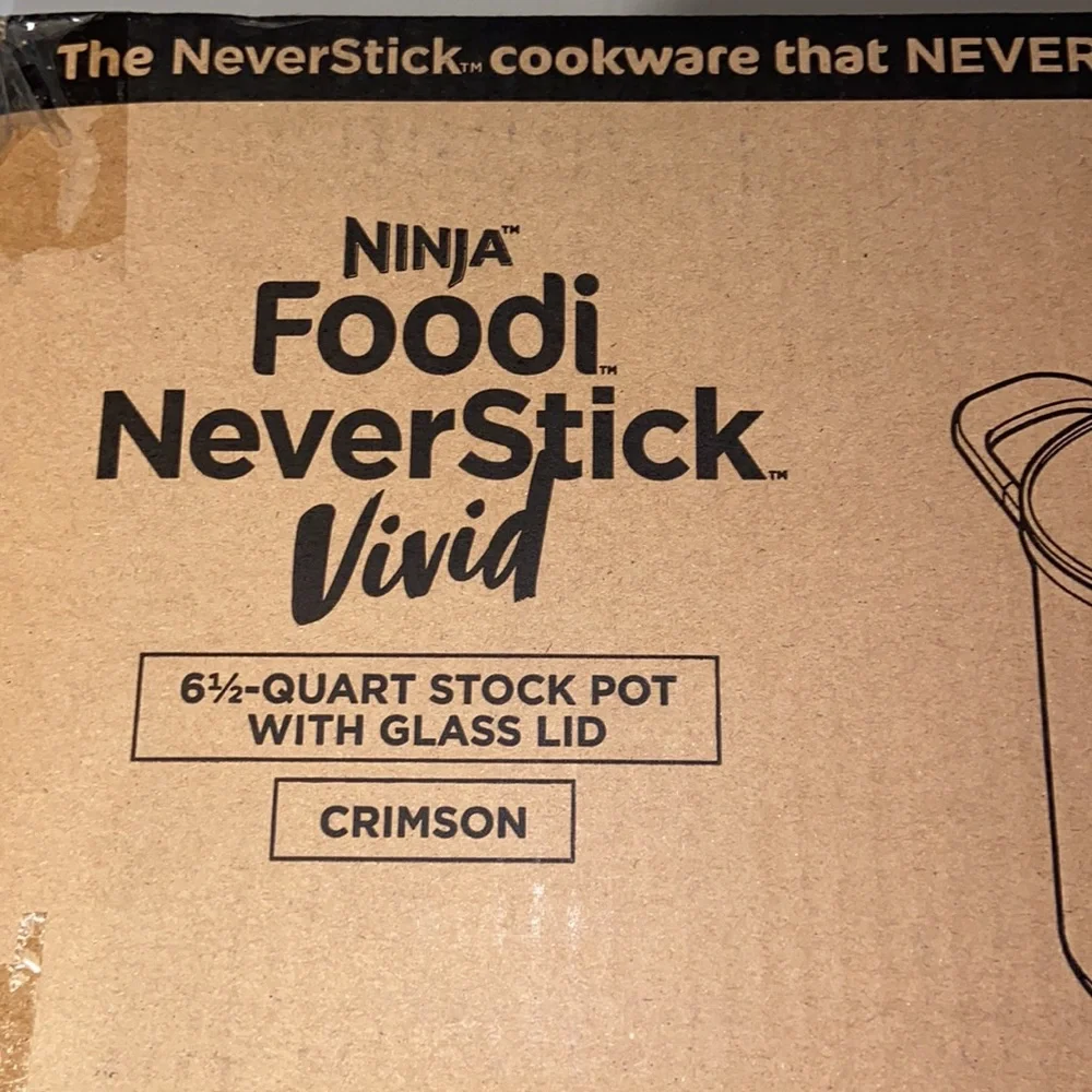 Ninja Foodi NeverStick Cookware New 6.5 Quart Crimson Stock Pot